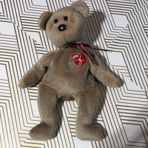 Ty Brown Stuffed Bear with Red Heart